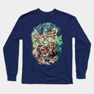 Luna Moth Masked Leopard Long Sleeve T-Shirt